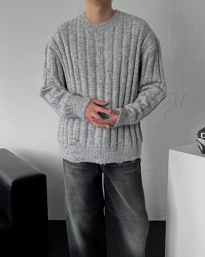 MG Wool Blend Damage Knitwear (4 colors)