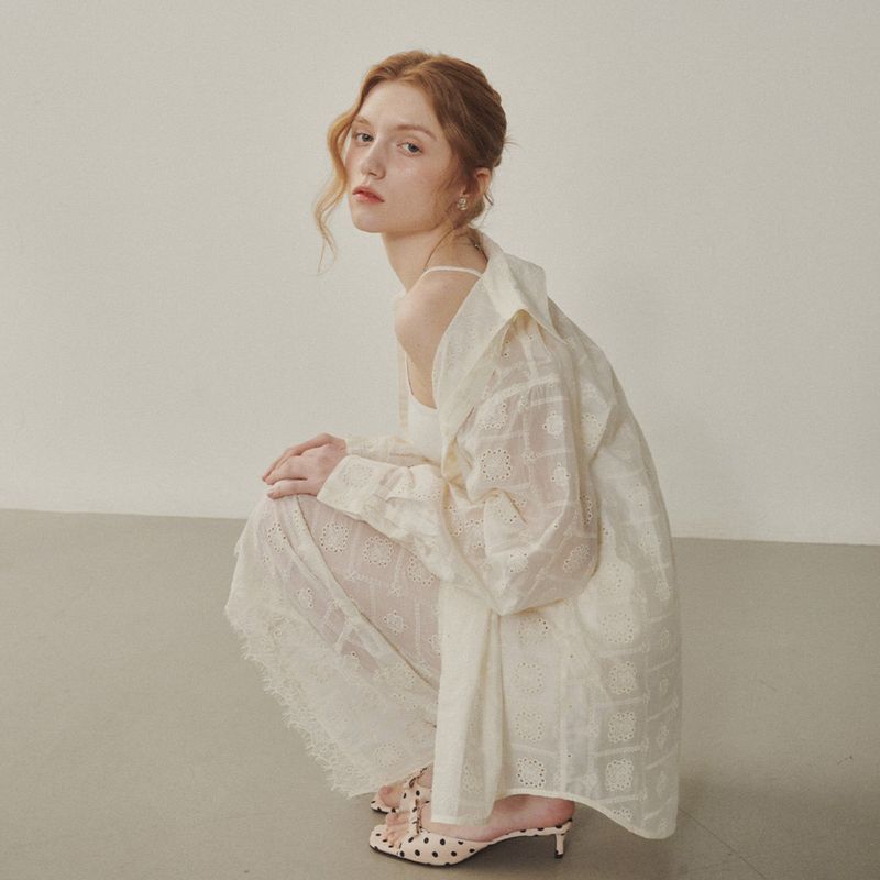 Melly&Rose(メリーアンドローズ)の「Melrose Sheer Long Shirt(Tops)」