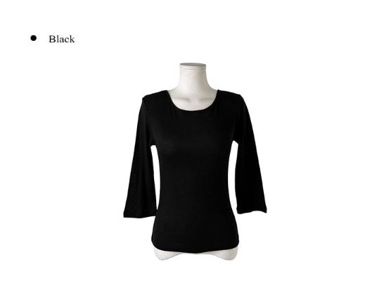 Deton Tencel Basic Round Three Quarter Sleeve T-Shirt