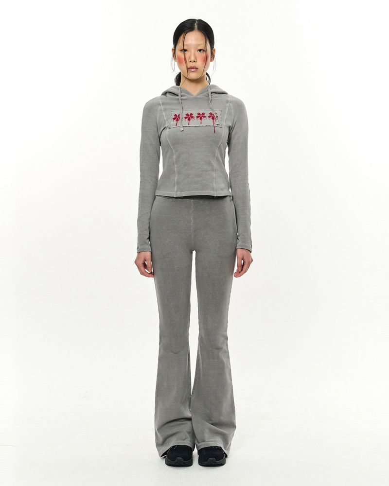 Patch Slim Lounge Pants _ Light Grey