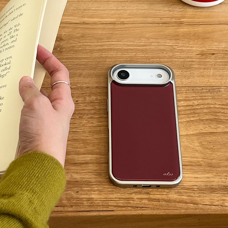 burgundy epoxy silver bumper case