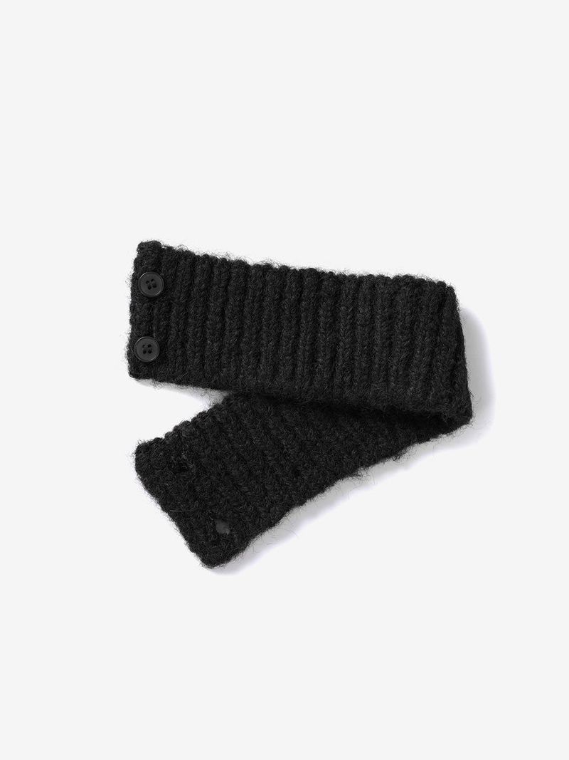 Muffler symbol knit set (Black)