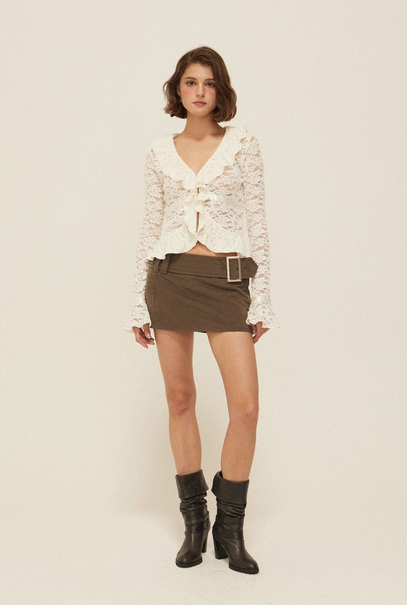 Buckle mini skirt