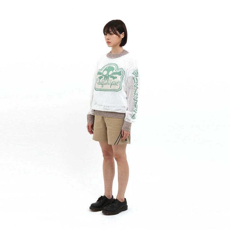 MULTI SKULL MESH KNIT (IVORY/MINT)