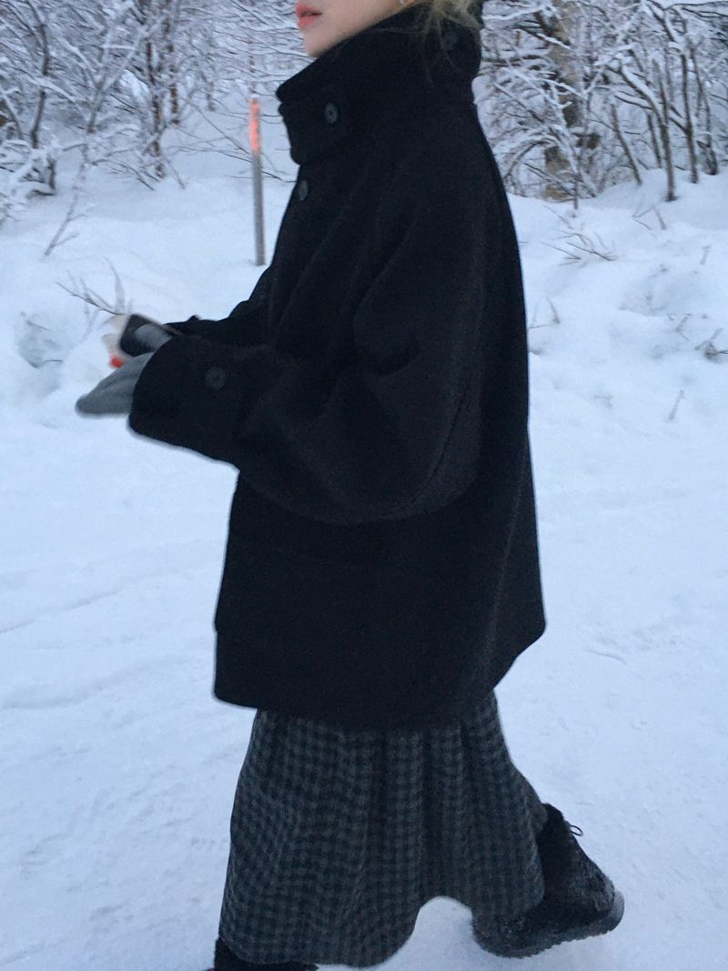 Blended Neck Bijou Line Short Coat (3c)