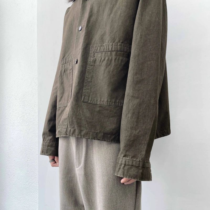 ボクシー ウォッシュド クロップド ジャケット