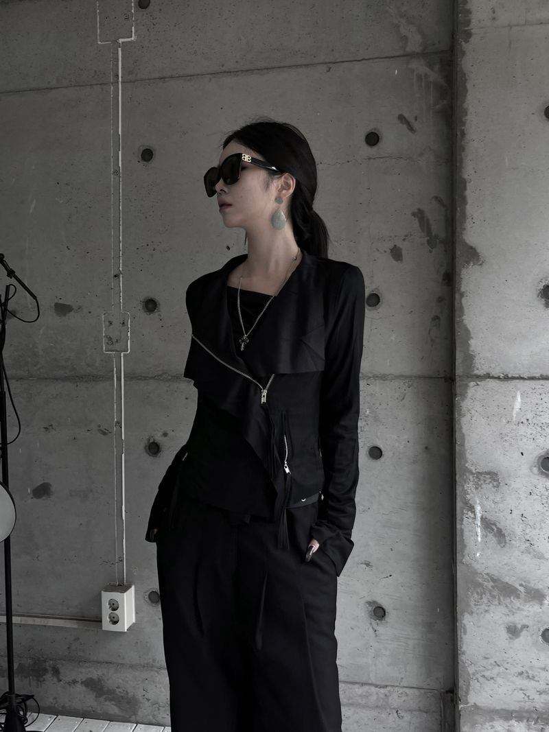 URBAN UNIQUE（アーバンユニーク）の「suede drape rider jacket (2color)（Jackets/Outerwear）」
