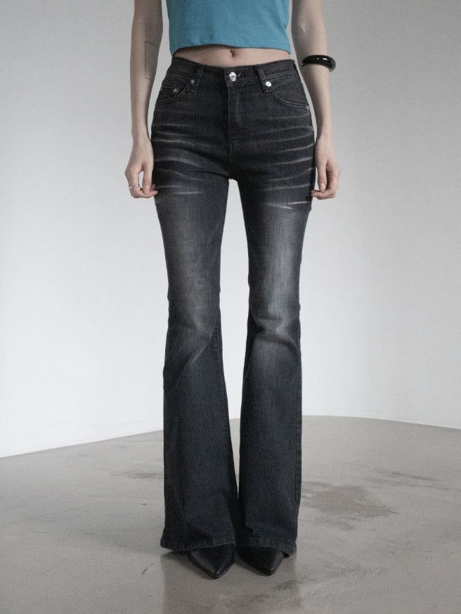 mnem（ムネム）の「Tinble Catwashed High Bootcut Denim（Pants）」