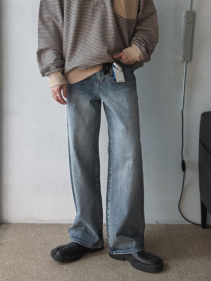ASCLO（エジュクロ）の「[A-P0051] スラブバックバンディングデニムパンツ (2色)（Pants）」