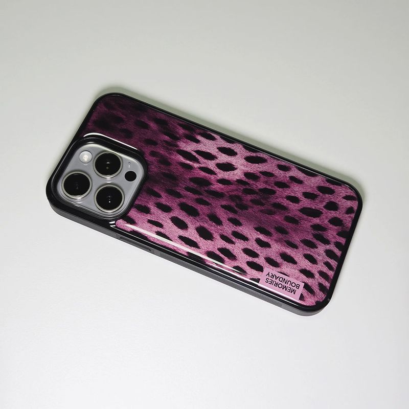 Wild Luxe Leopard Phone Case Berry (BK_Epoxy)