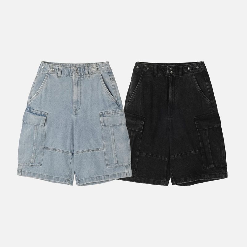Pace Snap Denim Shorts (2color)