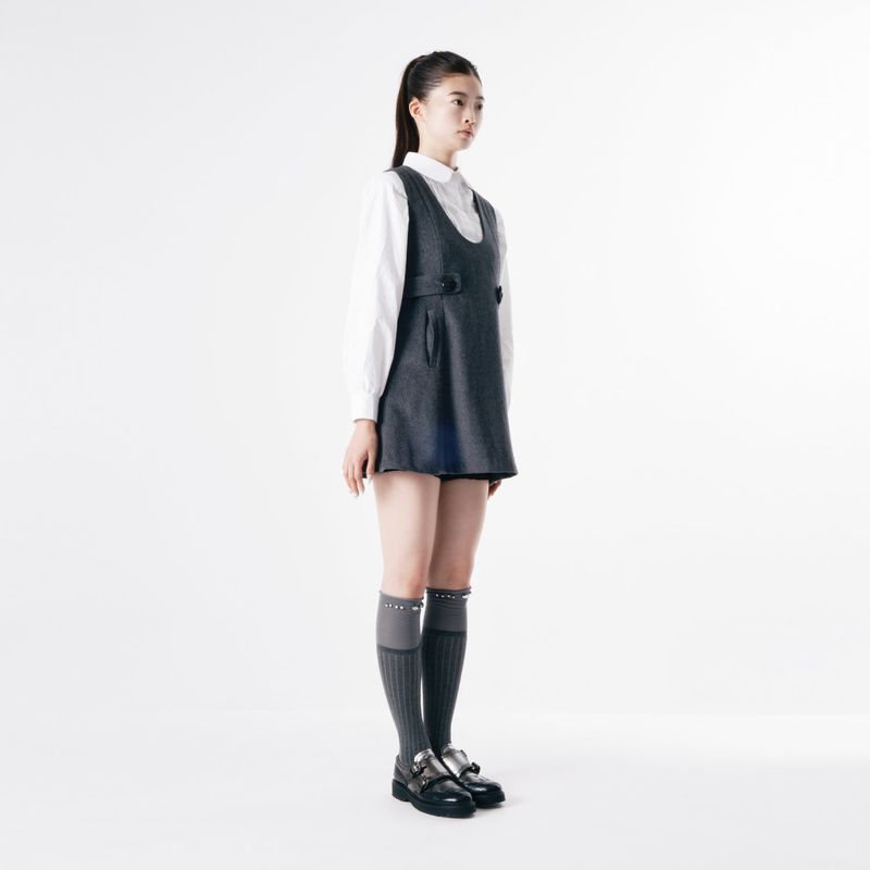 Round collar pintuck blouse 002