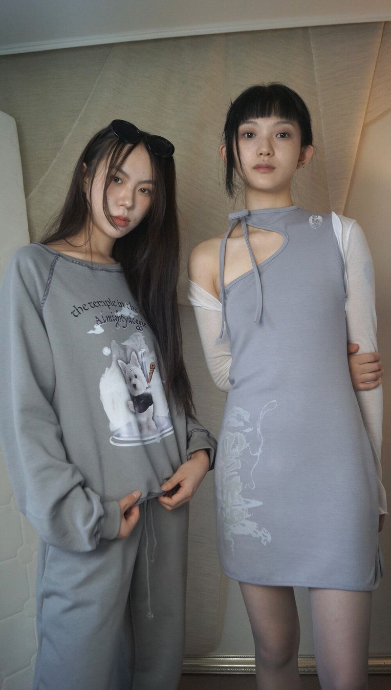 haku oriental sweat shirt [warm gray]