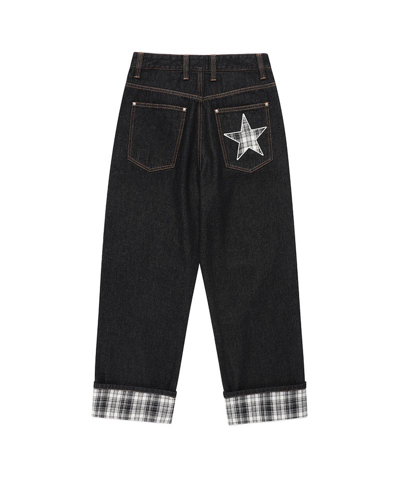 W CHECK DENIM PANTS BLACK(CV2FFFD110A)