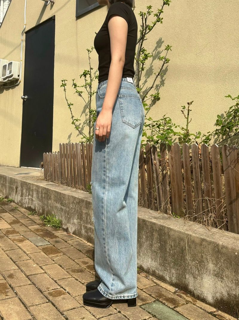 DEMAGE SEMI WIDE FIT DENIM PANTS code 18102