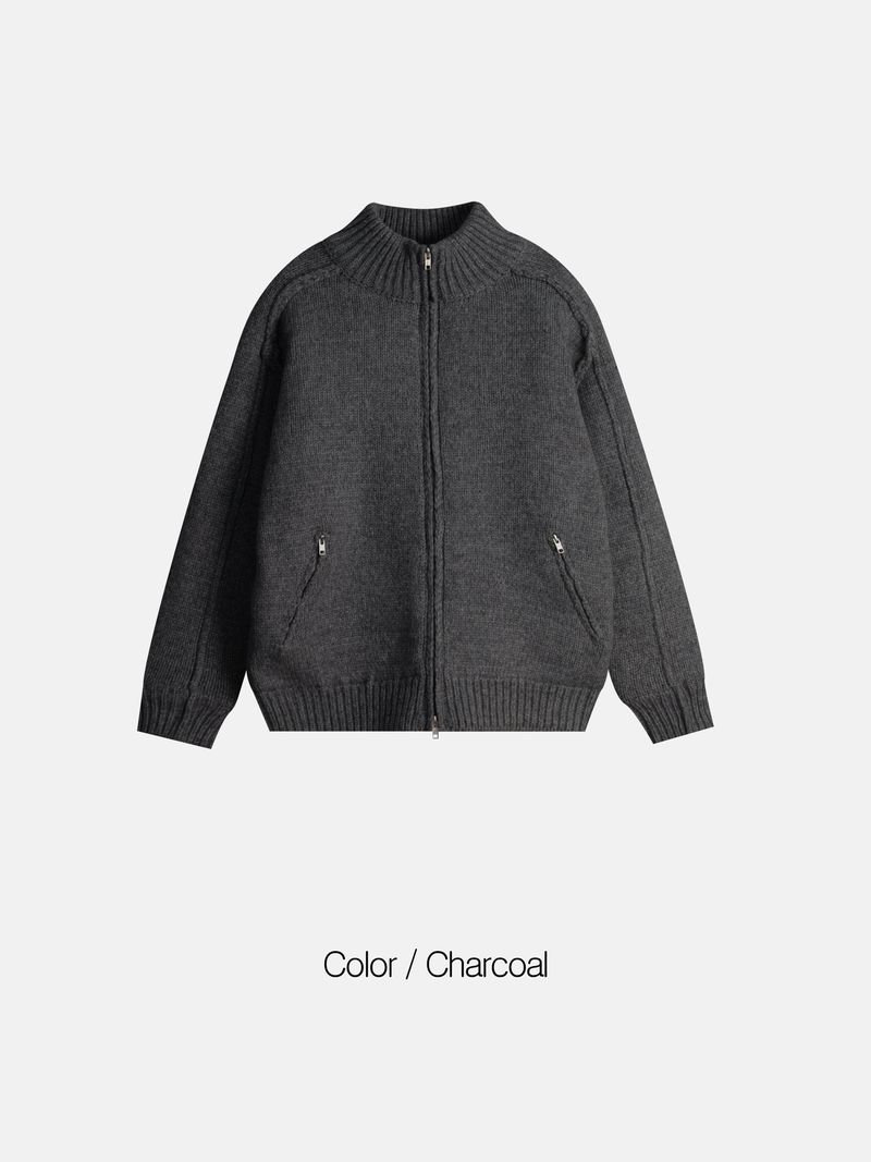 Knit Padded Zip-Up Ver2 6COLOR