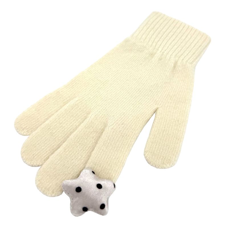 Star Wool Gloves [Cream Dot]