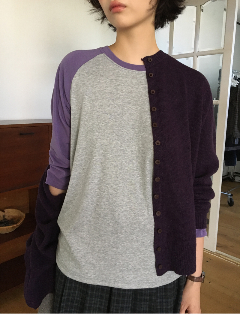 Dual-button round cardigan (3color)