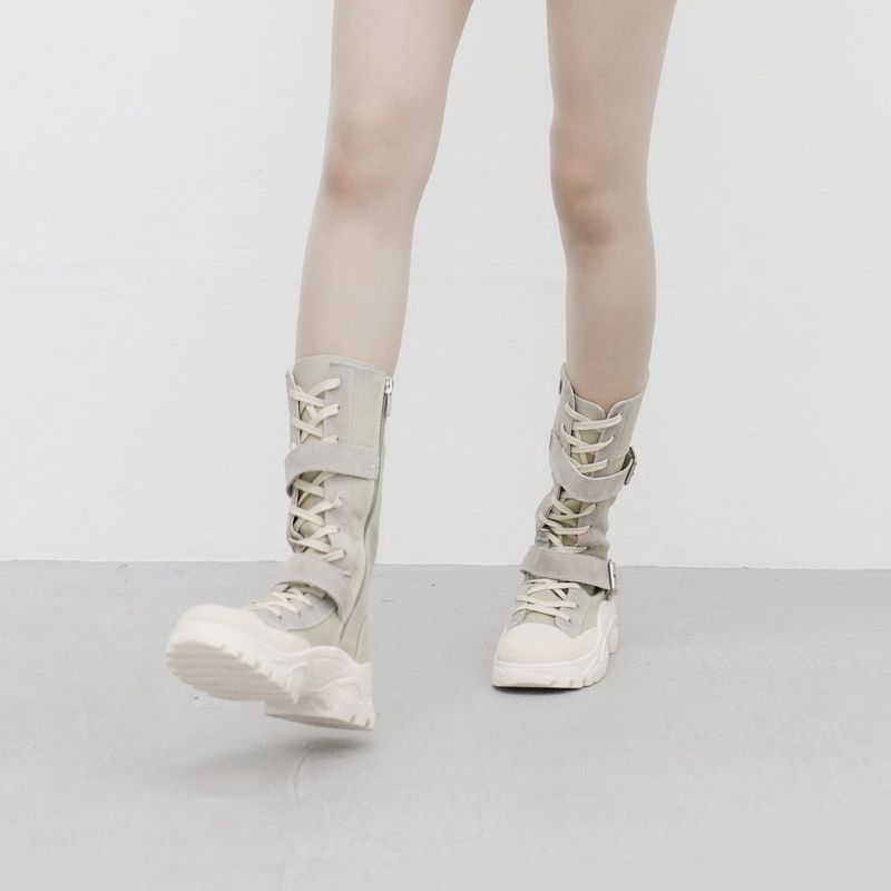 Ned Buckle Suede Middle Boots