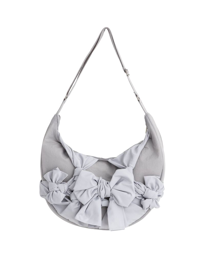 Knotted Shoulder Bag (Nylon-Silver)
