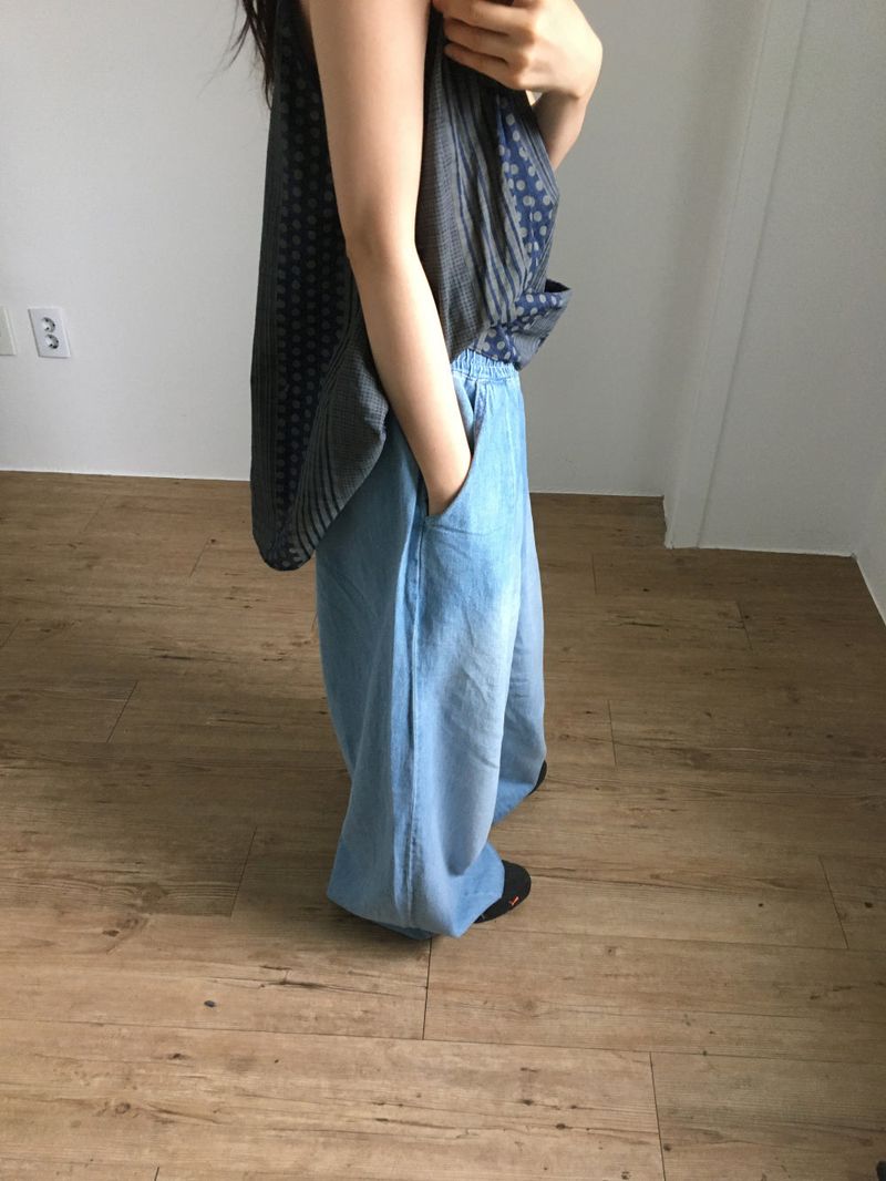 Hooded Balloon Denim Pants (2color)