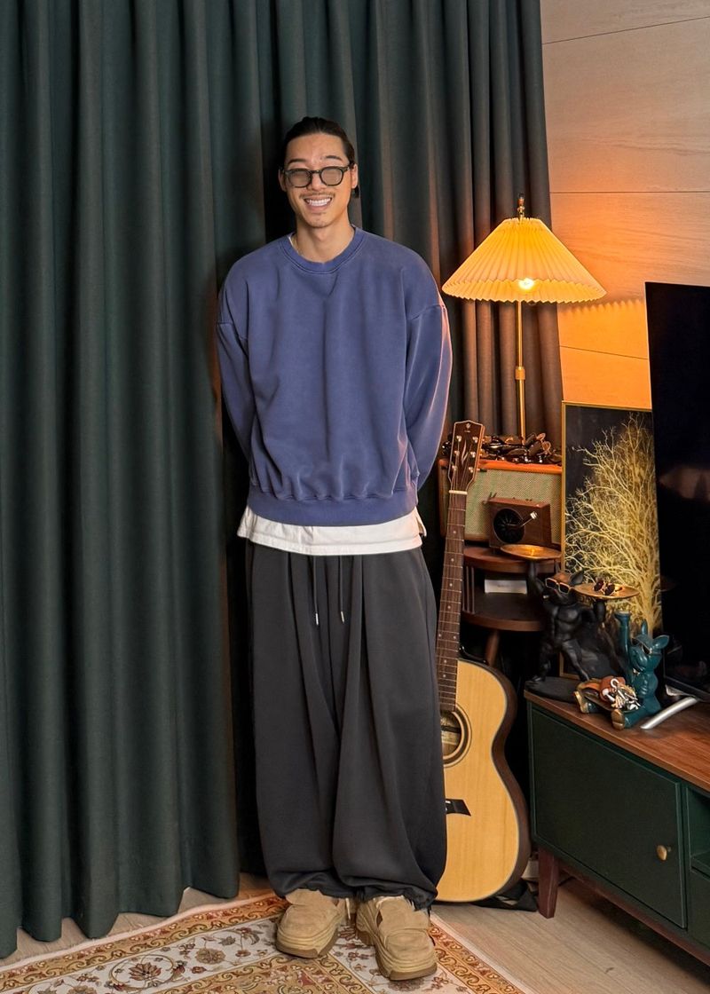 Double-pleated wide string pants 5COLOR