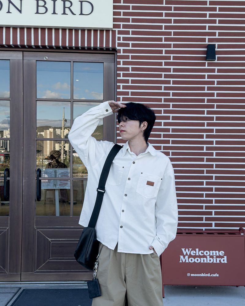 Drain Patch Work Shirt Jacket