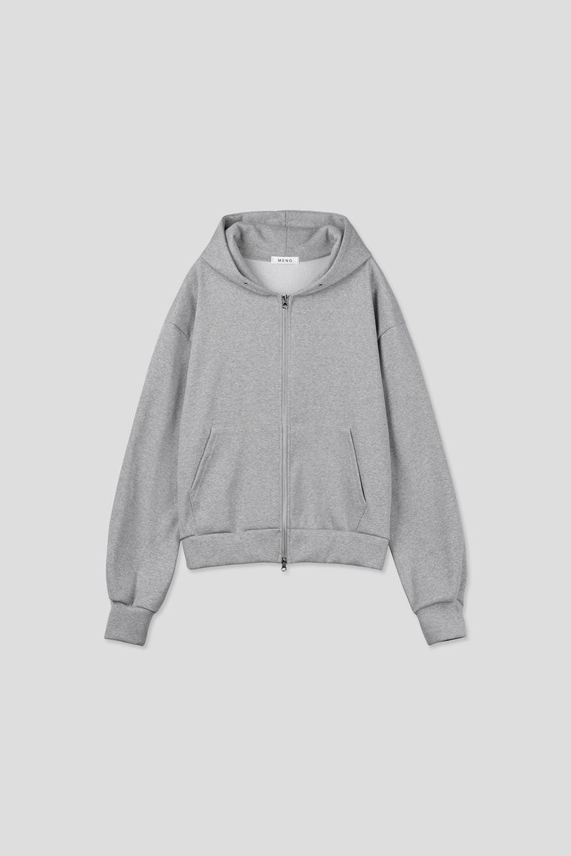 Lowell crop fingerhole hood zip-up