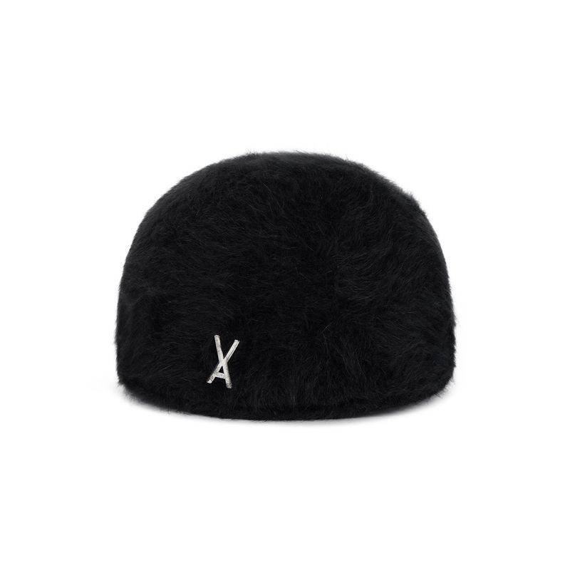 VA Stud Angora Hunting Cap / Black