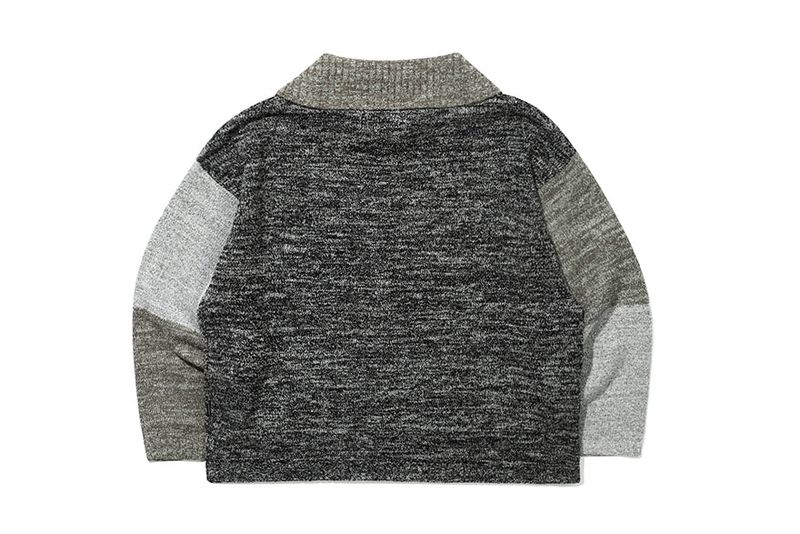 TONE VARIATION BOUCLE KNIT ZIP UP