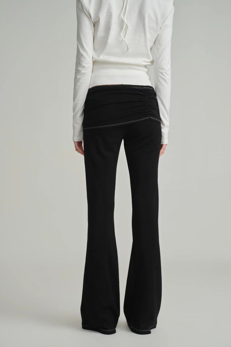 Ballet studio flare line pants, Black