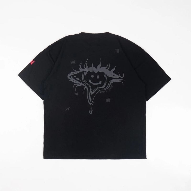 Faith Fade（フェイス フェイド）の「Chaotic Life - カオスオーバーサイズTシャツ (ブラック)（トップス）」