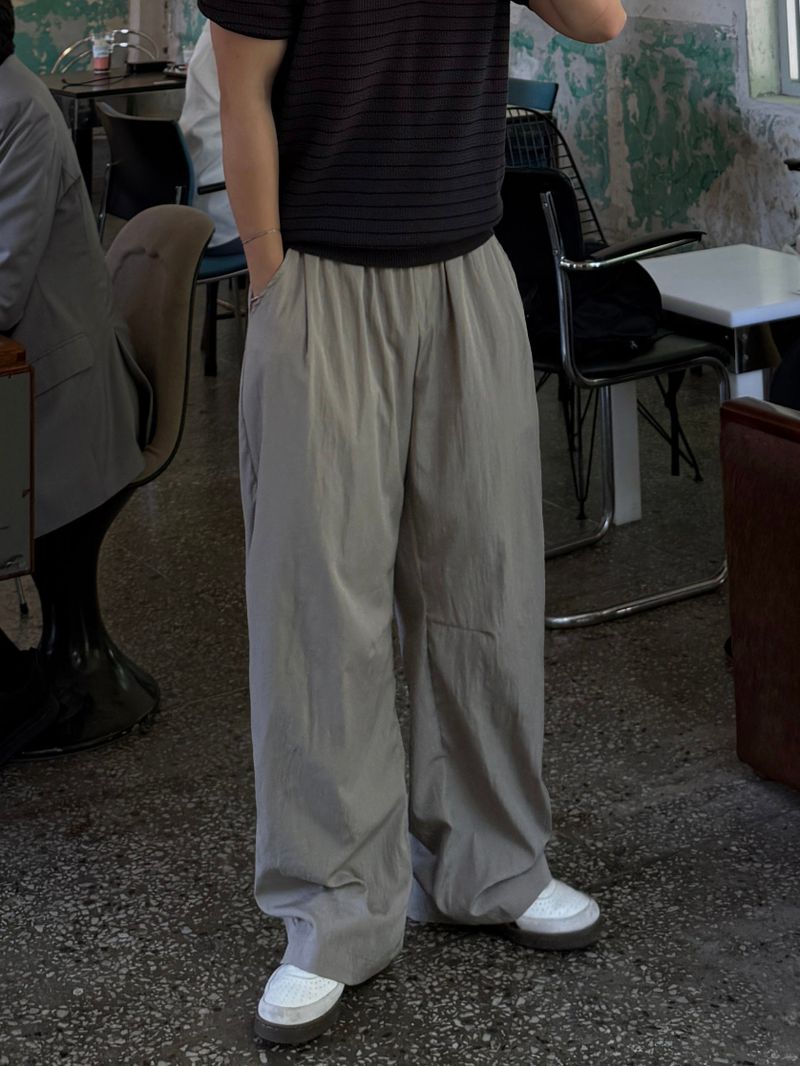 Rod nylon wide pants