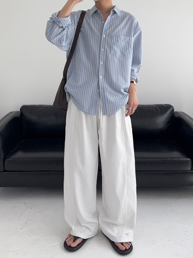 SY Relaxed Fit Seersucker Stripe Shirt (4C)
