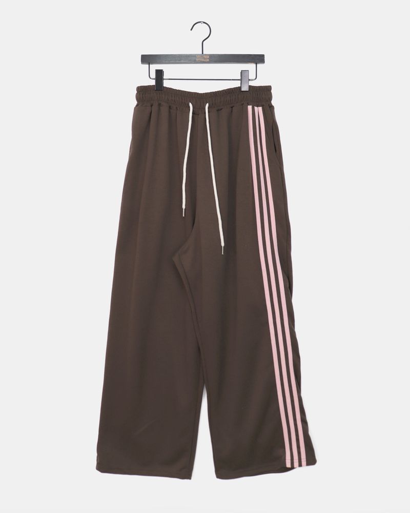 Kinda track snap button wide long sweat pants