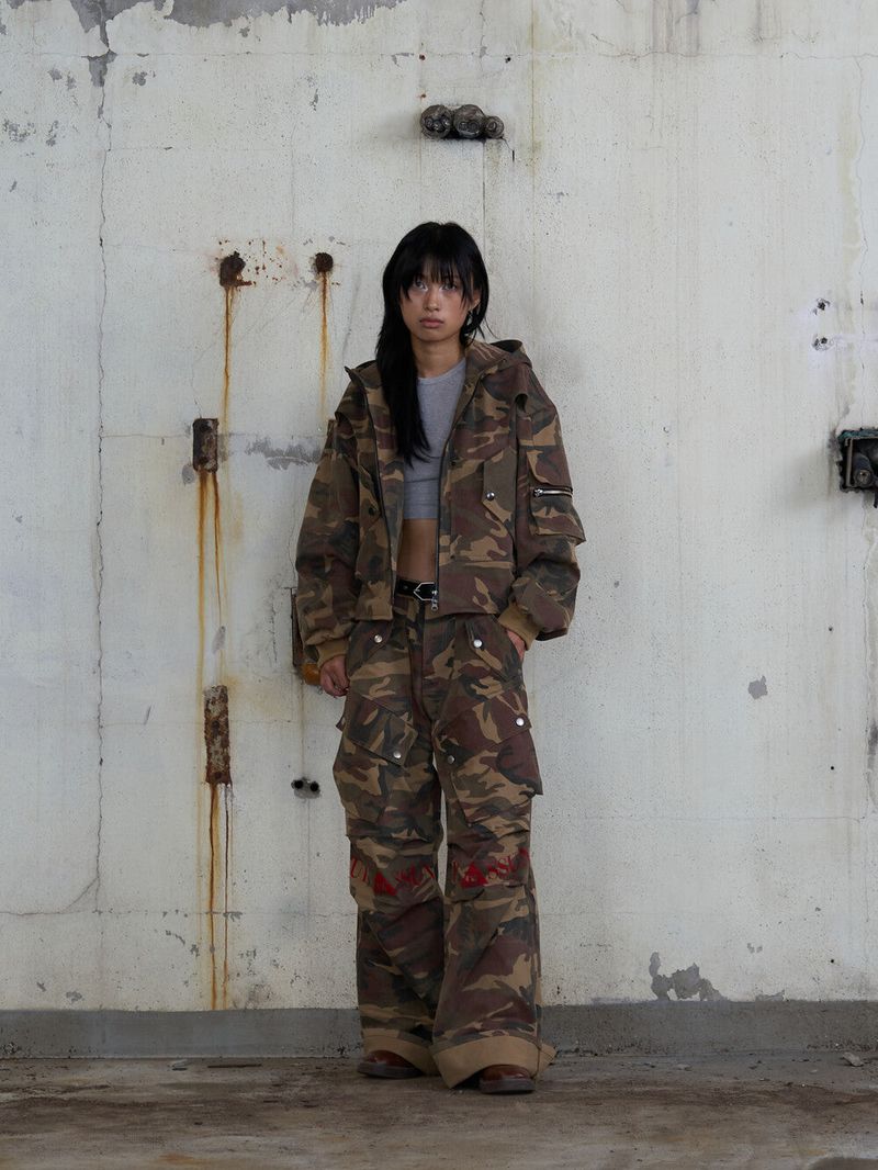 Circle Denim Bomber Jacket (Camo)