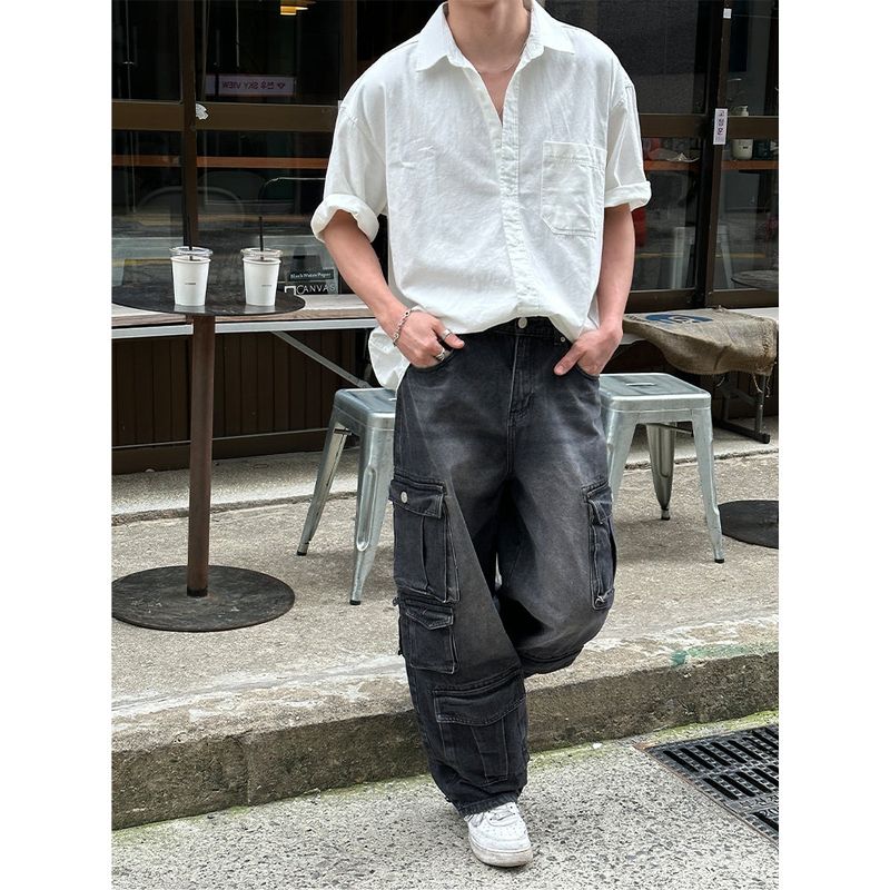 [SET UP가능] Washed cotton half shirts(6color)