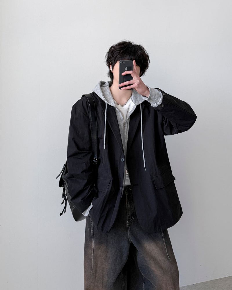 YOURNUS(ユアナス)の「Symbol Nylon Blazer Jacket(Jackets/Outerwear)」