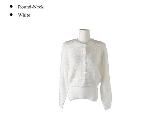 Doobie Soft Fur Button Long Sleeve Cardigan