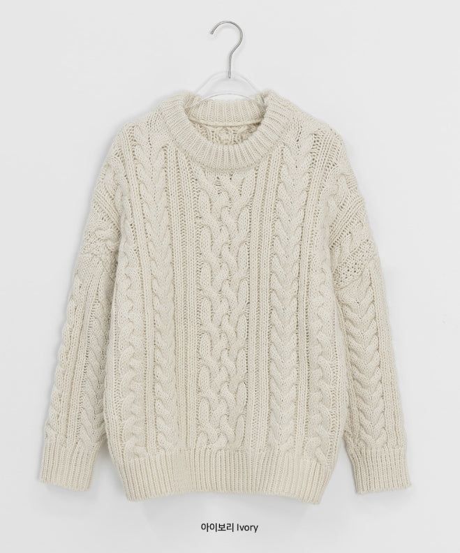 Hanme Cable Round Wool Knit