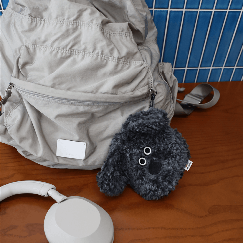 PAPA.GO.PAPA Black Sesame Piz Poodle Pouch Keyring