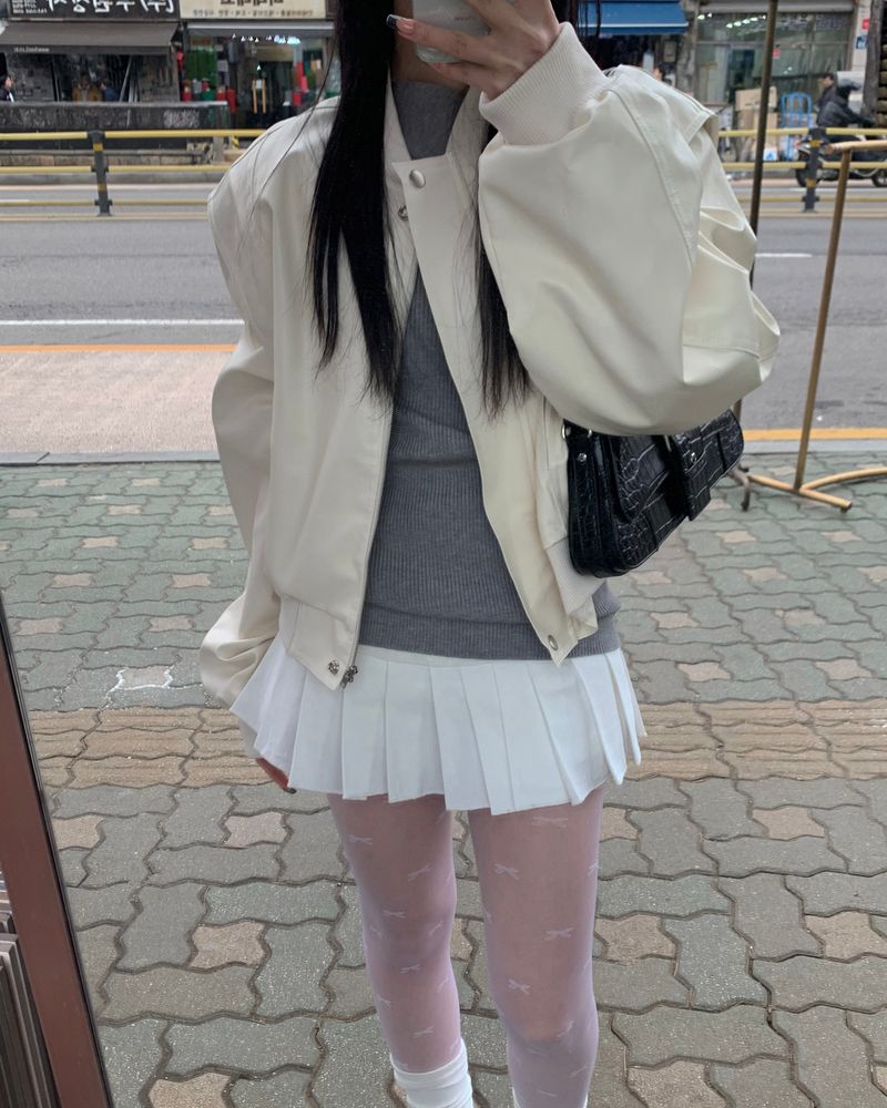 Button pleated skirt pants