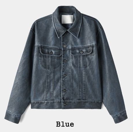 Creep Vintage Leather Trucker Jacket