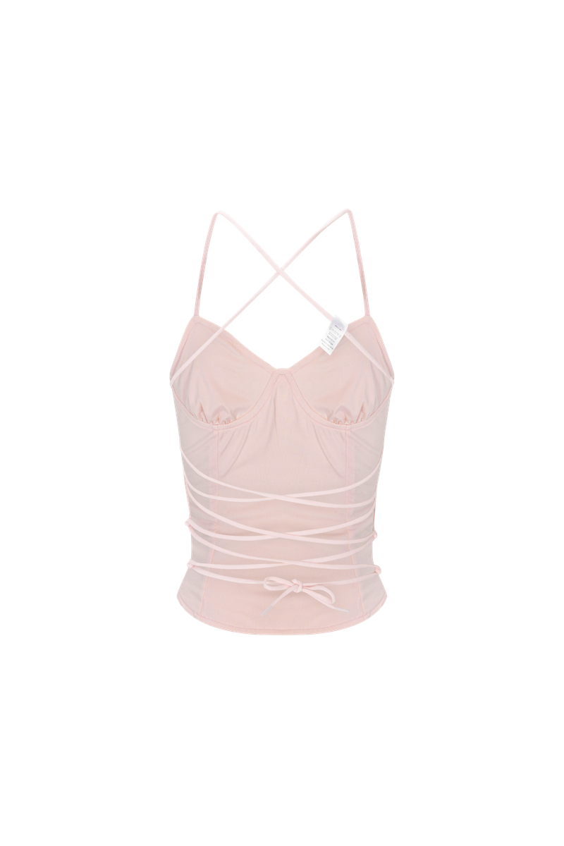 lace backless top pink butterfly