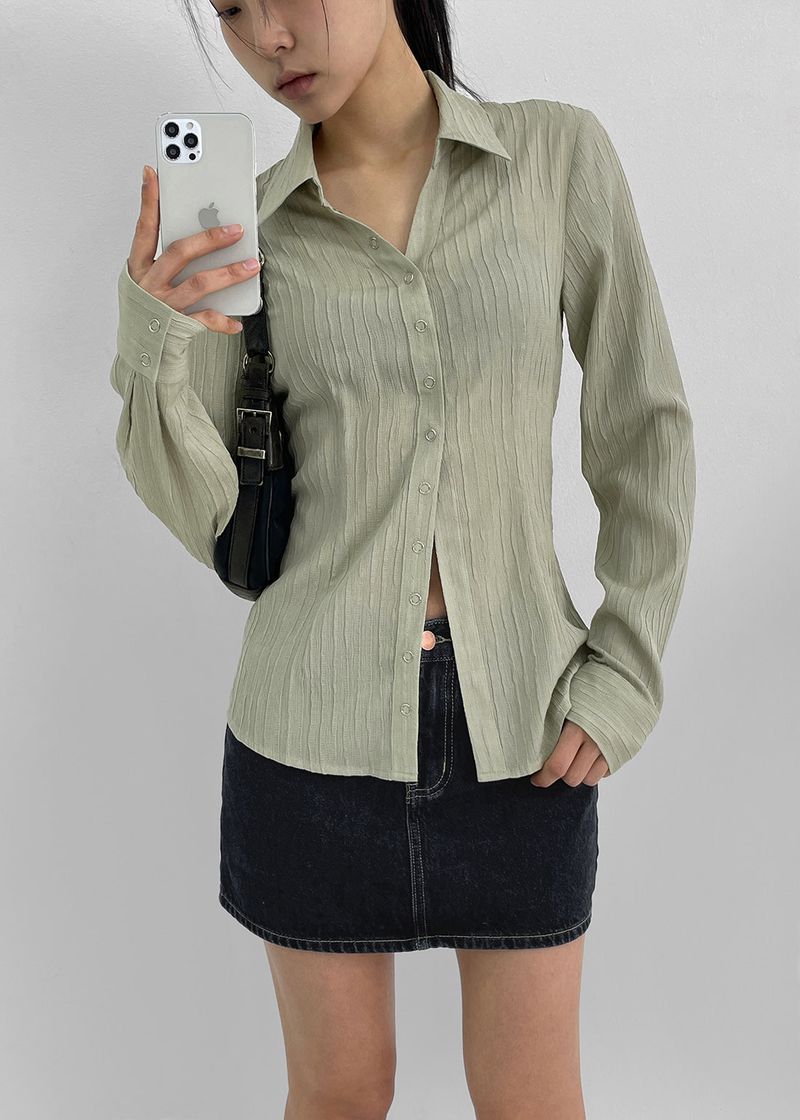[MADE] Elsob Button Pleated Blouse