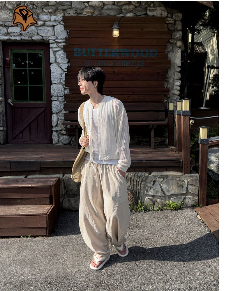 Beo Curved Linen Balloon Pants