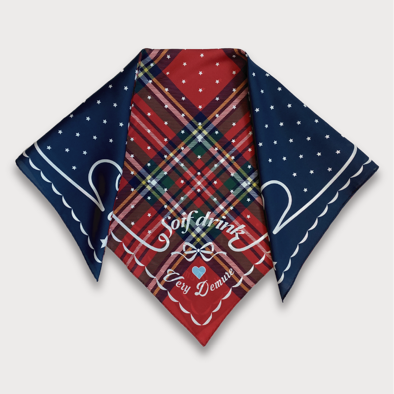  TARTAN & NAVY "VERY DEMURE" SCARF