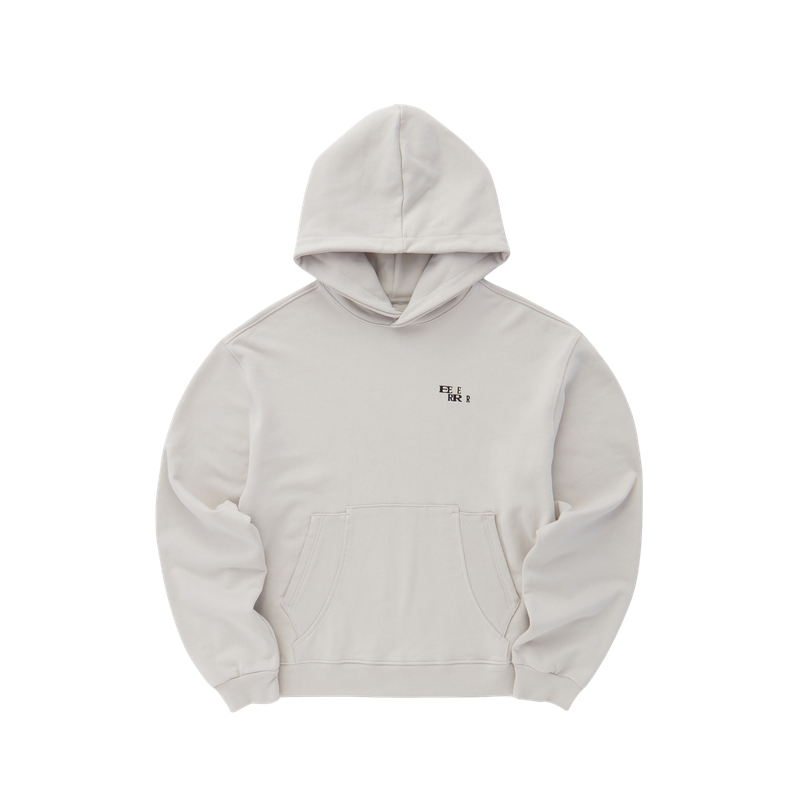 EEERRR Basic logo needlework hoodie (Gray)
