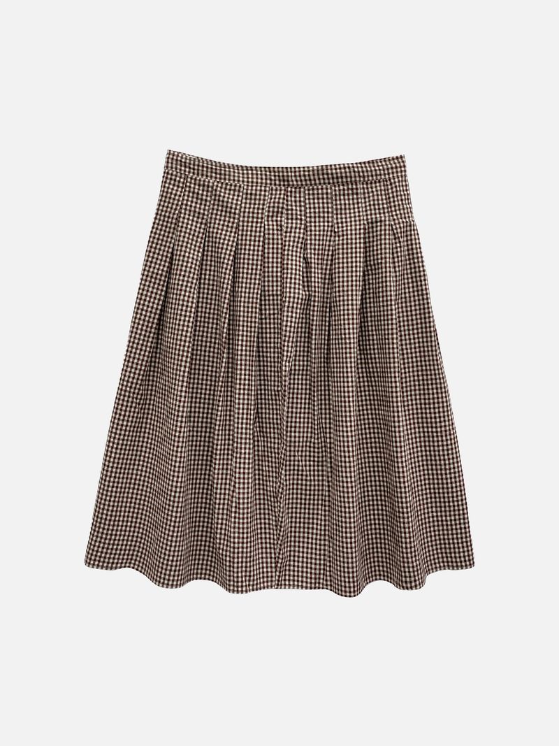 Preppy Vintage Check Skirt (2c)