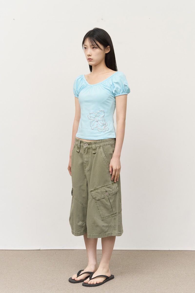 (W) Bloom Shirring Top